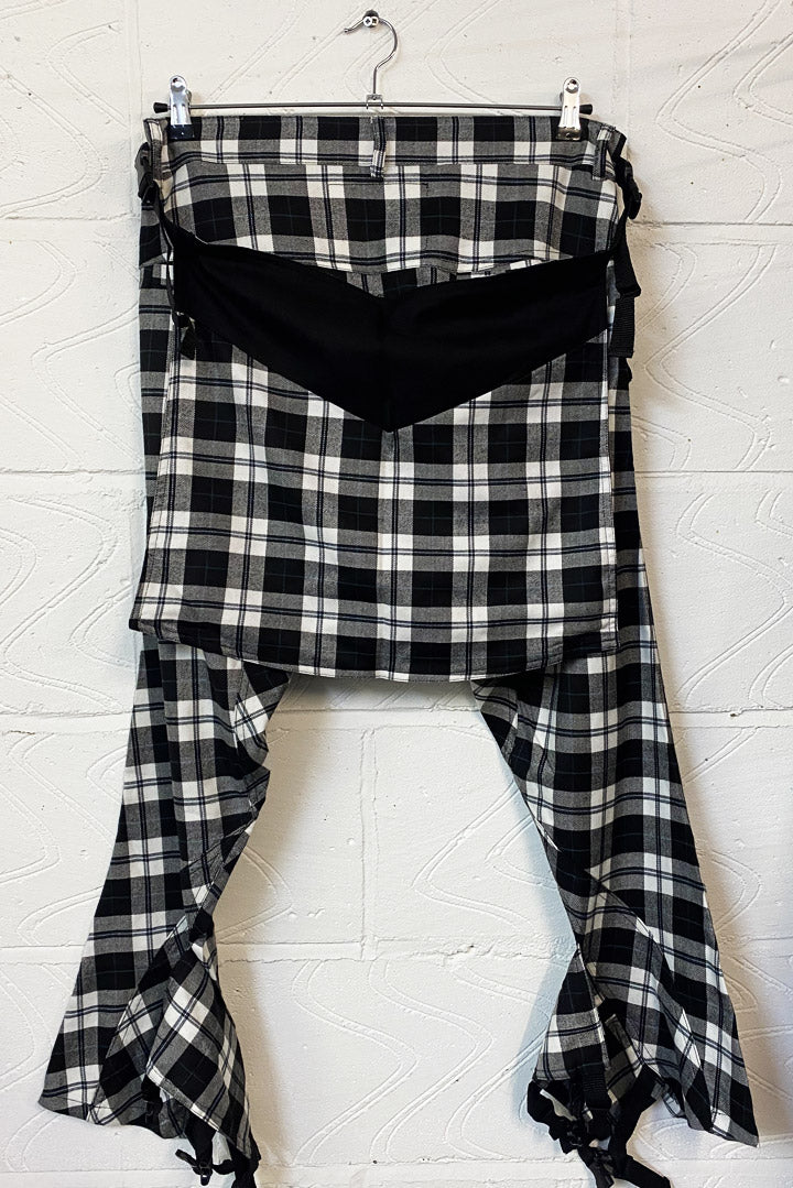 Patch Clip Pants (Black/White Tartan)