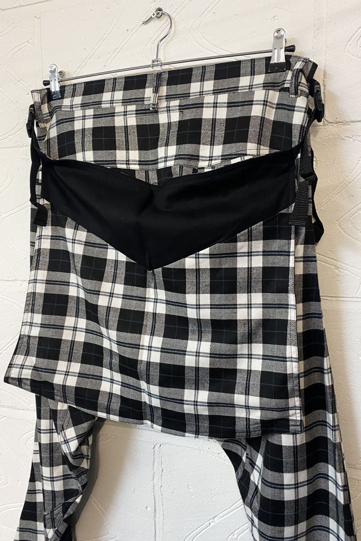 Patch Clip Pants (Black/White Tartan)