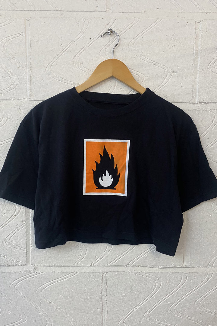 'HIGHLY FLAMMABLE' CROP TOP