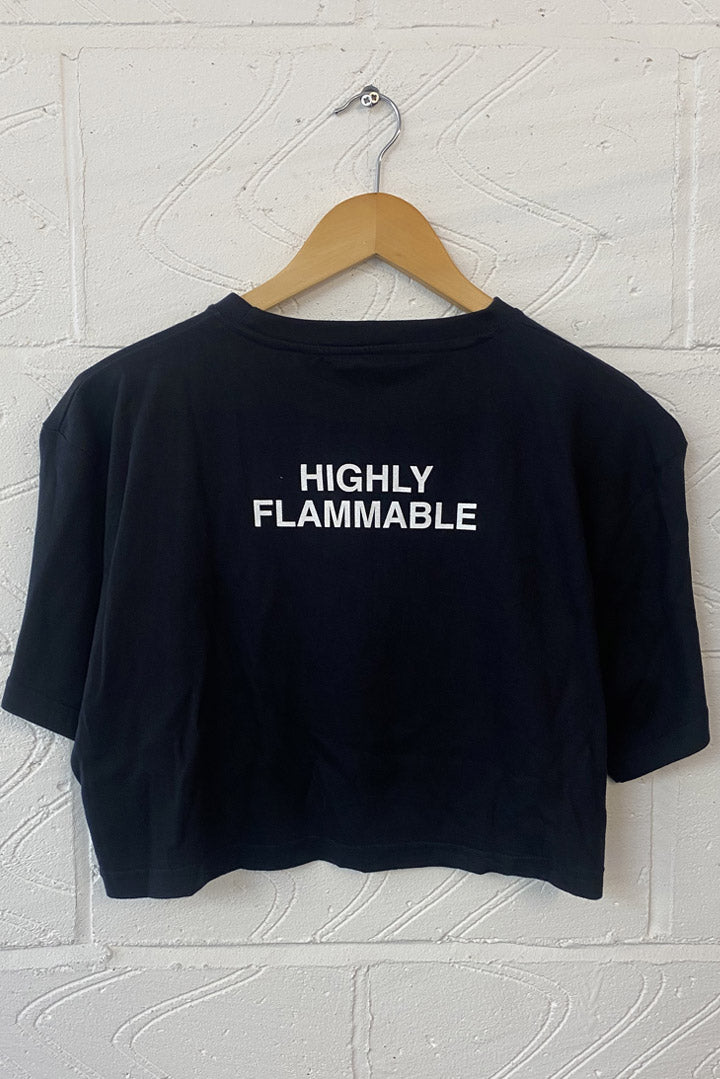 'HIGHLY FLAMMABLE' CROP TOP