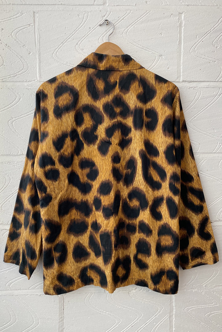 Versace Vintage Leopard Print Buttoned Shirt