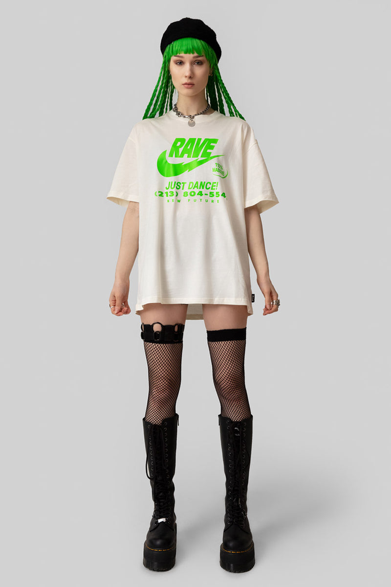 ILLEGAL RAVE (Wht/Green) -Tshirt