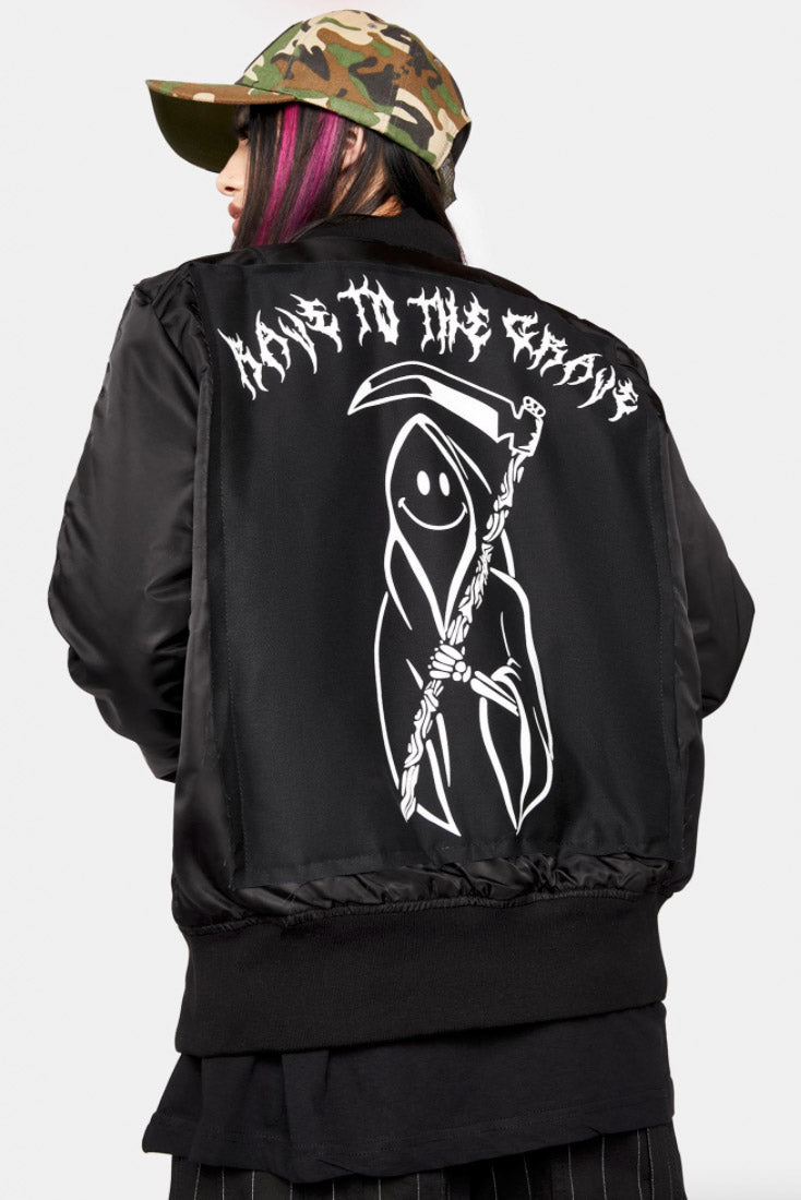 Rave To The Grave MA1 Patch Jacket