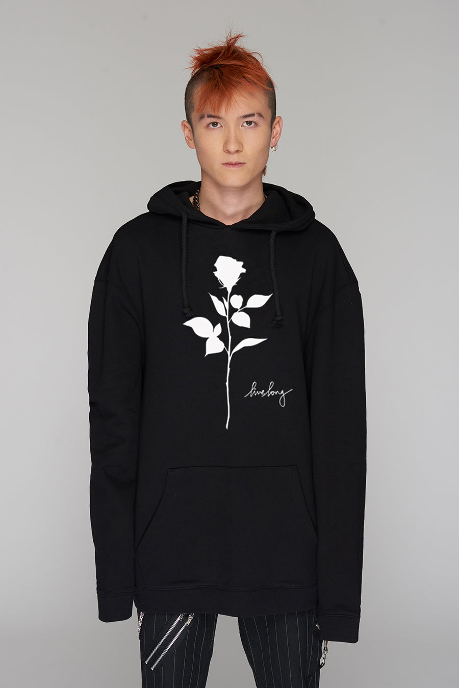 Rose Over Hooded Sweat