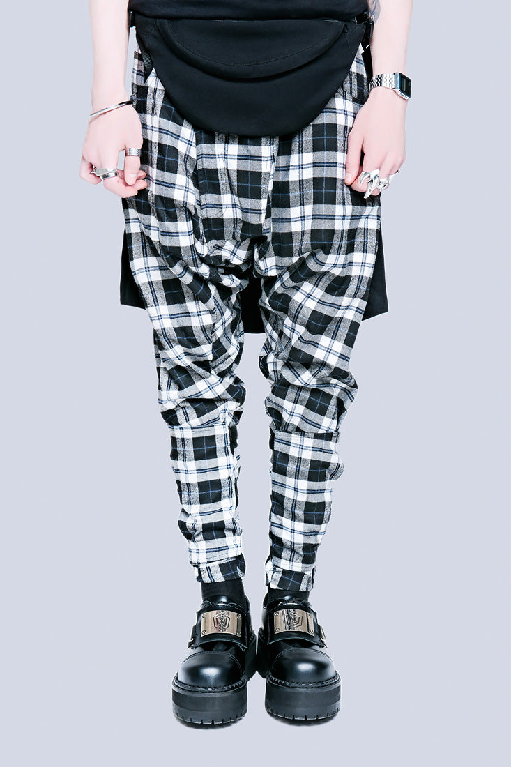 Clip Pants (Black/White Tartan)